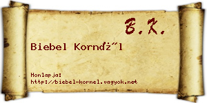Biebel Kornél névjegykártya