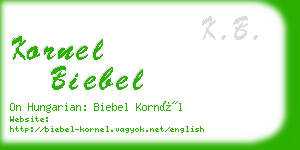 kornel biebel business card